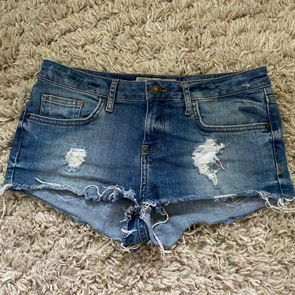 Topshop Moto Daisy Denim Shorts